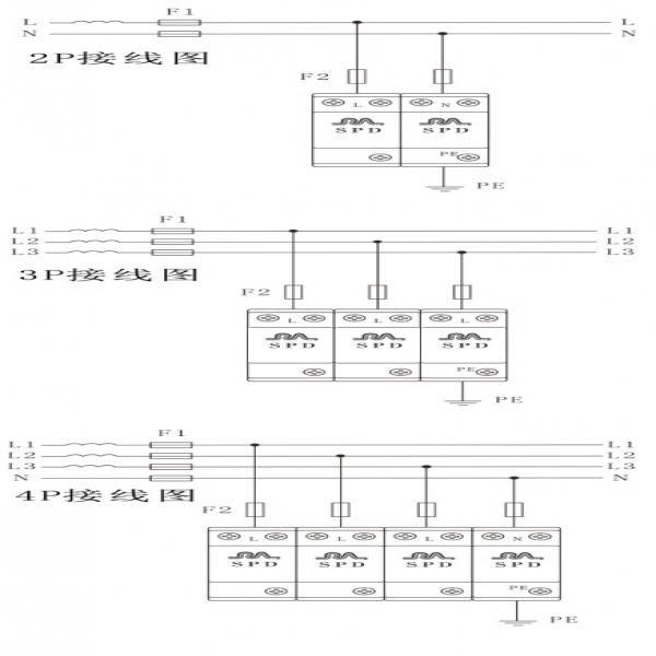 浪涌保護器安裝接線圖